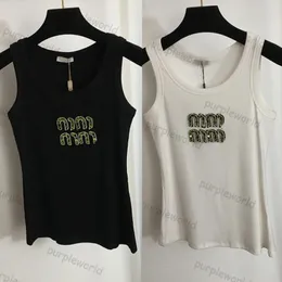 Crop Tops Embroidery Tees Women Summer Sport Tops Girl Vest Letter Tees Cotton Blend Tank Tops