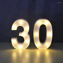 Luci notturne Alfabeto Lettera LED Numero luminoso Lampada Decorazione luce Maison Home Festa di nozze Camera da letto Anniversaire