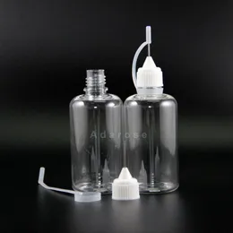 50ML 100PCS PET Dropper bottle Metal Needle Tip Needle Cap High transparent dropper bottles Squeeze Vapor E cig Rrgfq Ticas
