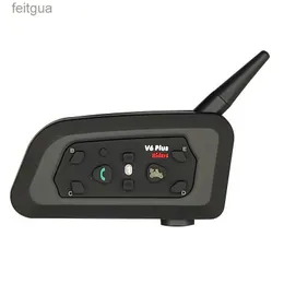 Walkie Talkie 1PC V6 Plus Motorcycle Helmet Intercom BT Headset 2 in 1 Microphone InterphoneコミュニケーターYQ240130