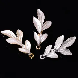 Braccialetto 50pc 23*47mm Oro/argento Colore Della Lega Grande Smalto Foglia di Fascino Grande Ramo di Fascino per Fai Da Te Fatti A Mano donne Accessori di Gioielli Da Sposa