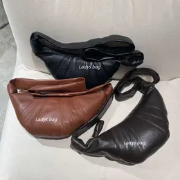 Lemaire Designer Bags Evening Shoulder Bags Evening Cow Horn Bun Kesong Sheepskin One Oblique Span Dumpling Small Genuine Leather Underarm French