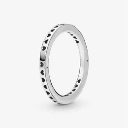 Nytt varumärke 925 Sterling Silver Hollow Love Stackbar Ring for Women Wedding Rings Fashion Jewelry2044