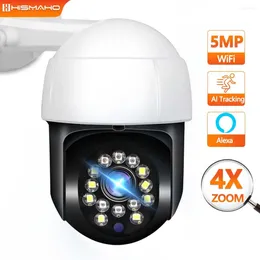 Kamera bezpieczeństwa Wi -Fi 1080p na zewnątrz Nadzór wideo PTZ CCTV IP Cam Auto śledzenie inteligentna ochrona domu Alexa Eseecloud