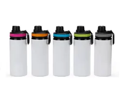 600ML sublimação alumínio em branco garrafas de água resistente ao calor chaleira esportes copos copos com tampas para camping caminhadas pesca por transporte marítimo p261