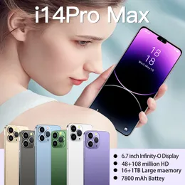 2024 Yepyeni Orijinal i14 Pro Max Akıllı Telefon 6.7 inç HD Tam Ekran Yüz Kimliği 16GB+1TB Cep Telefonları Global Sürüm 4G 5G Cep Telefonu
