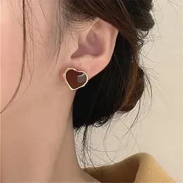 Dingle örhängen söt hjärta örhänge accesorios para mujer alla hjärtans dag röd persika pendientes för flickor brincos feminino aros dorados