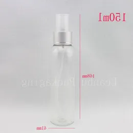 150ml x 40 transparent round spray bottle with pump , empty clear plastic bottle mist sprayer , refillable cosmetic packaging Iexxm