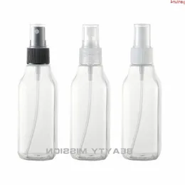 MISSÃO DE BELEZA Frasco de spray de plástico vazio quadrado transparente de 100ml, frascos de viagem de perfume recarregáveis, frascos recarregáveis de 100cc, boa qualidade Rawwl