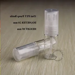 15 ml PET Plastic Pump Pump Spray Bottle Butelka Plastikowa Opakowanie kosmetyczne Emulsowe pojemniki na emulsję z przezroczystą pokrywą sprayową 50pcs ailalu