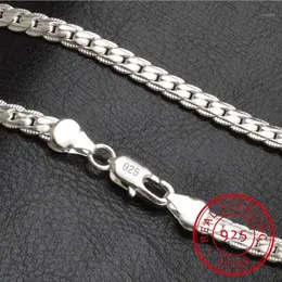 Halsband 5mm 50 cm män smycken hela nytt mode 925 Sterling Silver Big Long Wide Tendy Male Full Side Chain för Pendant1188b