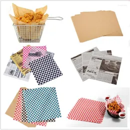 Baking Tools Spaper Style Kraft Wax Paper Oilpaper Food Wrapper For Bread Burger Fries Nonstick Sandwichs