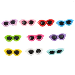 Dog Apparel Hair Clips Sunglasses Hairpin: Puppy Barrettes 10pcs For Small Cat Grooming Bows Accessories Mixed Color