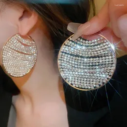 Brincos de argola grande círculo cristal completo para mulheres acessórios de joias boucle oreille femme