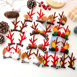 Accessori per capelli 2pcs/set kawaii natalizio cortante cornice clip per campanello di alce clip carina decorazioni allegri per gli ornamenti per Natale