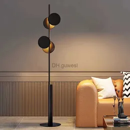 Lâmpadas de assoalho Nordic Black Metal Floor Lamp Modern LED Standing Light para sala de estar Quarto Estudo Decoração Interior LED Iluminação Leitura YQ240130