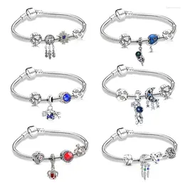 Braccialetti con ciondoli Yexcodes Bracciale da donna astronauta blu Fai da te Nappa Stella Luna Corona Ciondolo Gioielli da donna Regalo Regali da uomo