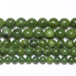 Lucite Natural Aa Quality Canada Green Jade Stone Round Loose Beads 6 8 10 12mm Pick Size for Jewelry Making