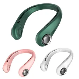 Fãs elétricos portáteis esportes pescoço ventilador 360 graus preguiçoso neckband ventilador saídas de ar usb recarregável mini pessoal sem folhas pendurado252u