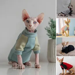 Trajes de gato bonito sphynx roupas moda pet jaqueta casaco respirável colete traje fairless outfit roupas para terno sweatshirt282z