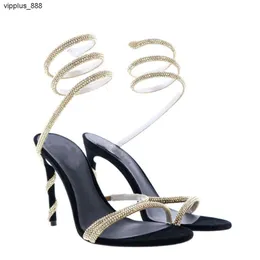 Espumante strass fino salto alto sandálias femininas cristal salto tornozelo cinta sinuosa vestido de ouro preto sapatos de luxo designer sandálias sapato de fábrica