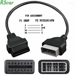 Latest For Nissan 14 Pin OBD1 To 16 OBD2 Cable Car Diagnostic Connector 14Pin 16Pin OBDII Adapter