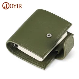 Joyir äkta läder Regular A9 Size Rings Planner 3-håls Mini Ring Notebook med 19mm Ring Organizer Wallet Journey Diary 240127