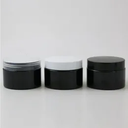 20 x 120g Travel All Black Cosmetic Jar Pot Makeup Face Cream Container Bottle 4oz Packaging with Plastic lids Riefl