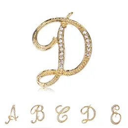 Anelli Weimanjingdian Brand 26 Lettere iniziali A a Z Crystal Rhinestones Pins fai da te in oro placcato