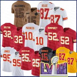 L'Jarius Sneed Maglie da calcio Chris Jones Kansases City 15 Patrick Mahomes Isiah Pacheco Chiefes Travis Kelce Nick Bolton Felix Anudike-Uzomah Creed Humphrey