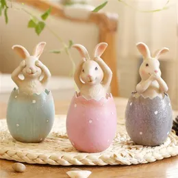 Easter Rabbit in Egg No Say No Listen No see Rabbits Easter Decoration for Home Gift for Kids Party Wedding Decoration 200929207s