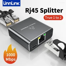 Cabos de computador Unnlink Rj45 Splitter 1 a 2 Gigabit Ethernet Adaptador Internet Network Cable Extender Conector para PC TV Box Router Sharer