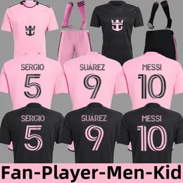 24/25 Messis Inter Miamis fans Player Version Men Kids Kits 23 24 Inter Miamis FC Home Away Football Shirts Suarez Soccer Jerseys Sergio Jordi Alba Mota Football Kits