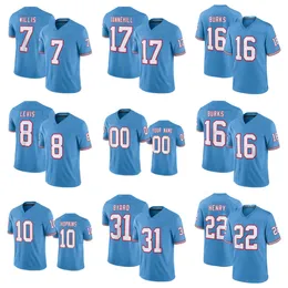 MENS TennesseeTansactive Player Custom Derrick Henry Ryan Tannehill Blu chiaro 2023 F.U.S.E.Vapore limite di ritorno al passato ed maglia da calcio