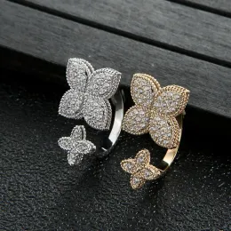 Alloy Luxury Square Flower Stackable Rings for Women Wedding CZ Finger Rings Beads Charm Ring Bohemian Beach Jewelry J1991