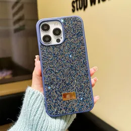 iPhone 15 Pro Max Designer Bling Telefone para Apple 14 Plus 13 12 Huawei Mate 60 Luxo Rhinestone Diamond Glitter Back Capa traseira Coque Fundas Deep Blue