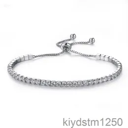 Pulseiras banhadas a prata com corrente de cristal de diamante cheio de strass pulseira feminina presente br002 68kb