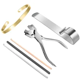 attrezzature Braccialetti per polsini in acciaio inossidabile nuovissimi Set di strumenti per la creazione di anelli Macchina piegatubi manuale Conveniente fabbricazione di strumenti a leva Ornamenti