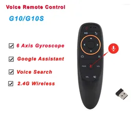 Remote Controlers G10S Airmouse 2.4G Voice Control Air Mouse 6 Axis Gyro Smart Fly Controller For Mini PC Android Box Projector