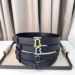 Luxury Mens Designer Belt Genuine Leather Belts Width 3.5cm Classic Smooth Buckle Womens Letters Litchi Grain Waistbands Gold Sliver Cintura