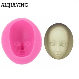 Baking Moulds M0947 Girl Face Silicone Mold Fondant Mould Cake Decorating Tools Chocolate Gumpaste Molds Sugarcraft Kitchen Gadgets