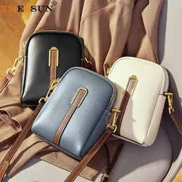 Evening Bags XMESSUN New Genuine Leather Crossbody Phone Bags for Women 2024 Designer Fashion Luxary Lady Casual Shoulder Messenger Purse Bag