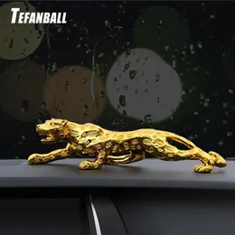 Enfeites de carro estatueta de leopardo legal decoração automática automóveis interior painel resina artesanato decoração para casa acessórios presente 240124