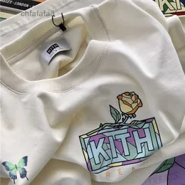 Kith Box T-Shirt Casual Männer Frauen 1 Qualität T-Shirt Blumendruck Sommer Täglich Tops 220323 PF6U