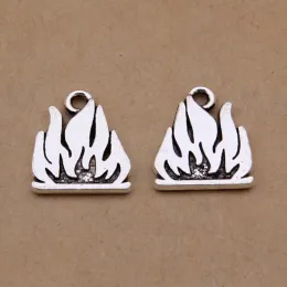 Charms Rainxtar Fashion Alloy Fire Charms Vintage Flame Shape Metal Charms 15*18mm 50pcs AAC092