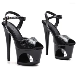 أزياء Pu Laijianjinxia Sandals 17 سم/7 بوصات مثيرة Sexy Eyeot High Heel Platform Party Women Pole Dance Shoes 010 787