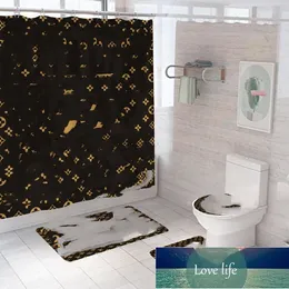 Nowy kreatywny prosty geometryczny czteroczęściowy zestaw hotelowa zasłona prysznicowa mata podłogowa mata toalety pełna hurtowa kurtyna toaleta