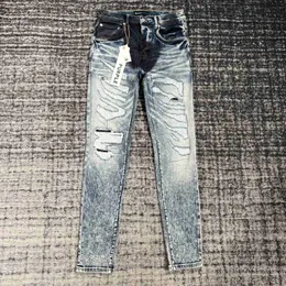 Fioletowa marka mody dżinsy chłodne luksusowe designerskie dżinsowe sproszone w trudnej sytuacji Black Blue Jean Slim Fit Rozmiar 30-38 Q5NN