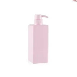 650 ml 10 st/parti fyrkantiga rosa lotion pump flaskor tvål dispenser grädde tom schampo duschgel containergoods bxhfj