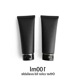 Contenitore cosmetico vuoto da 100 ml Nero opaco Bottiglia da spremere Crema per il trucco Lozione per il corpo Imballaggio da viaggio Tubo morbido in plastica 100 g Ialvg